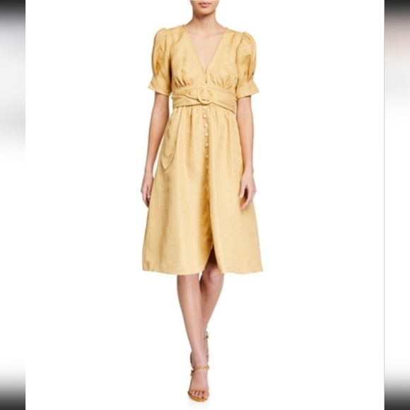 MOON River Faux- Button Down Belted Dress - Picture 1 of 17